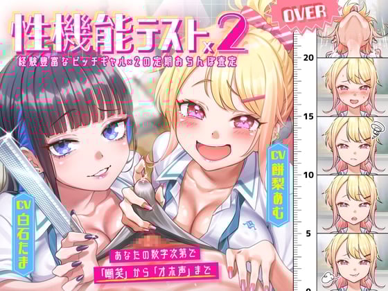 Cover of 【性機能テスト×2】経験豊富なビッチギャル×2 の定期おちんぽ査定 ～あなたの数字次第で「嘲笑」から「オホ声」まで～